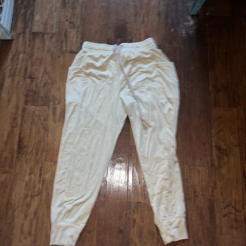 Champagne velvet joggers